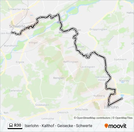 Buslinie R30 Karte