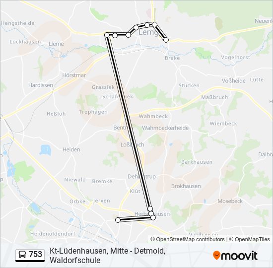 753 bus Line Map