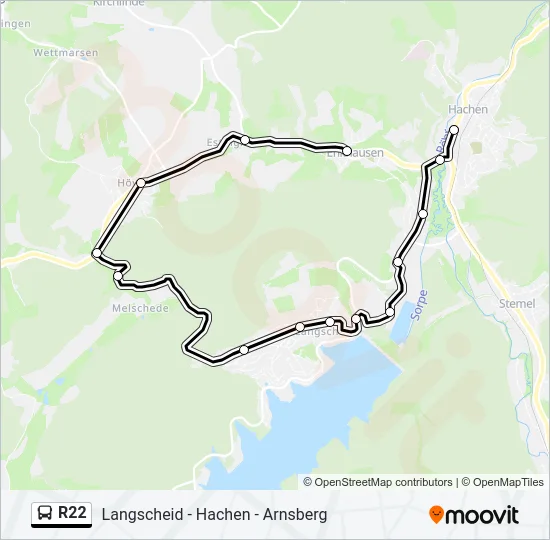 R22 Bus Line Map