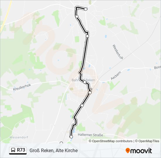 R73 bus Line Map