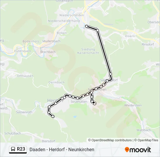 Buslinie R23 Karte