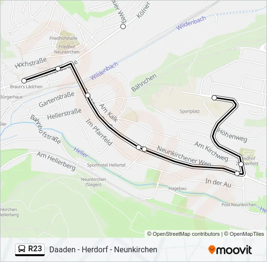 R23 Bus Line Map