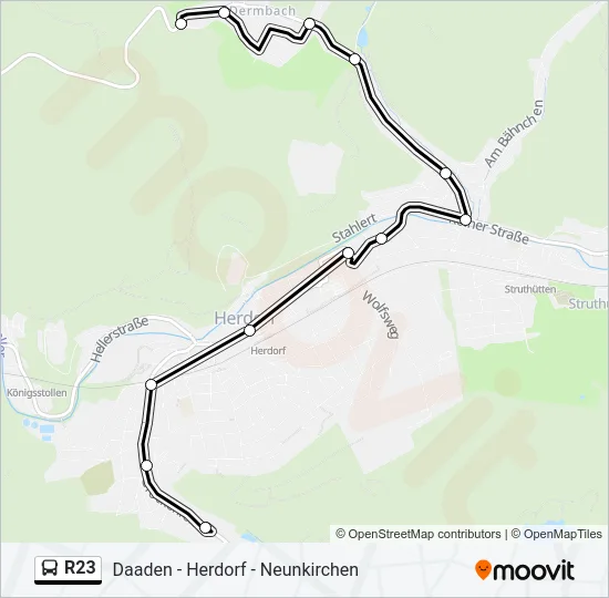 R23 Bus Line Map