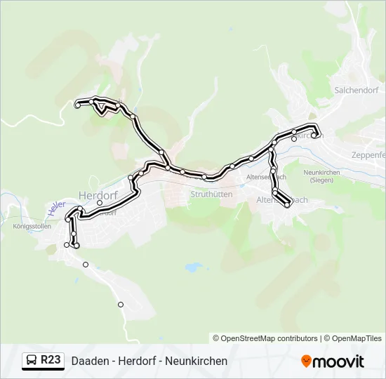 R23 Bus Line Map