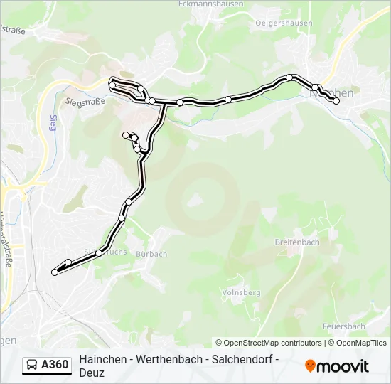 A360 Bus Line Map