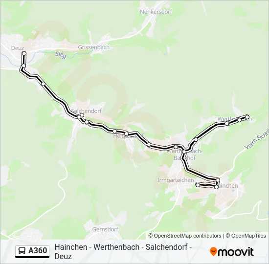 A360 Bus Line Map