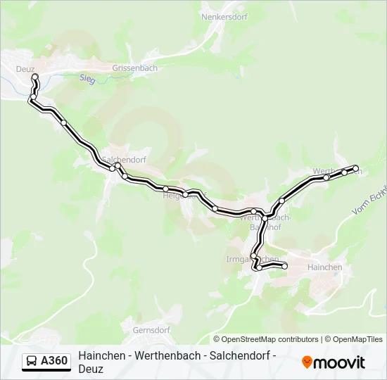 A360 Bus Line Map