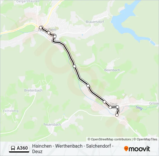 A360 Bus Line Map