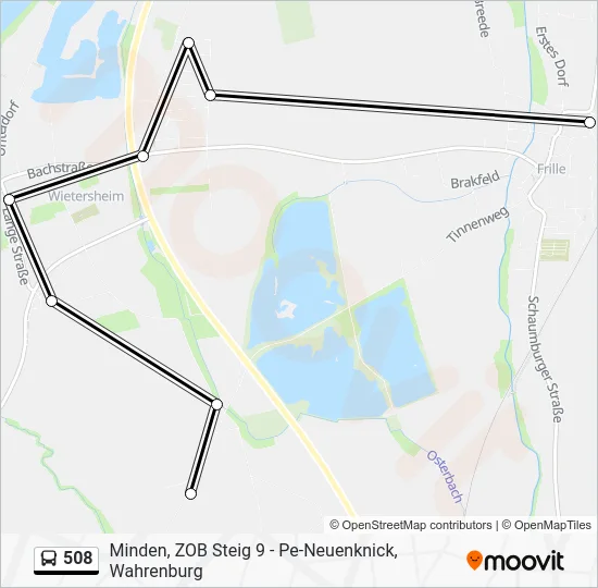 Автобус 508: карта маршрута