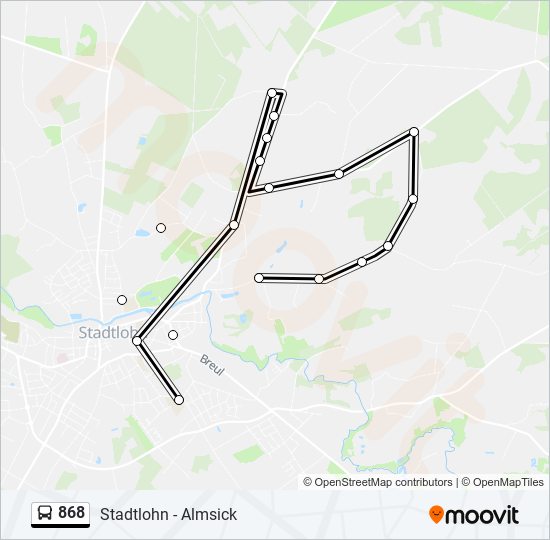 868 bus Line Map