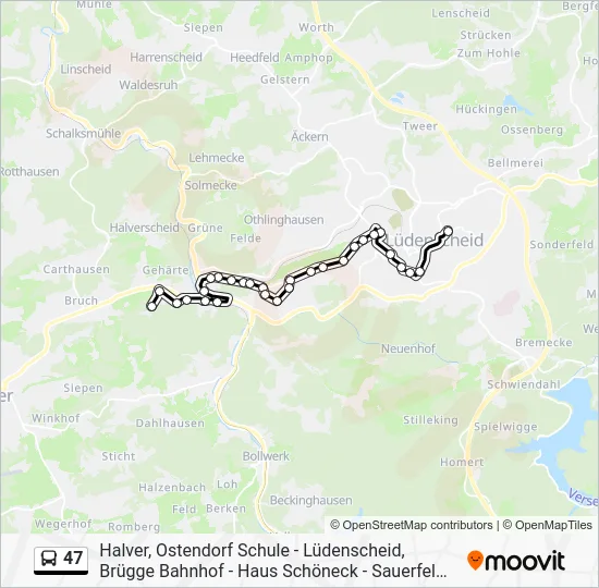 Автобус 47: карта маршрута