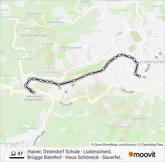 Автобус 47: карта маршрута