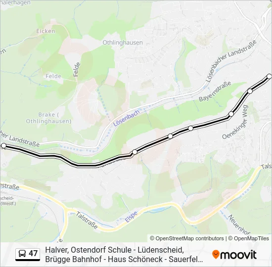 Автобус 47: карта маршрута