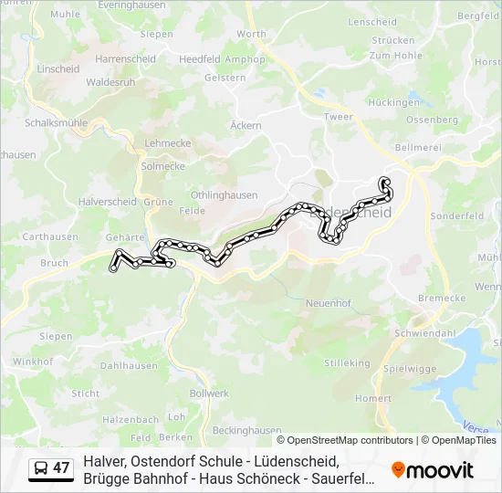 Автобус 47: карта маршрута