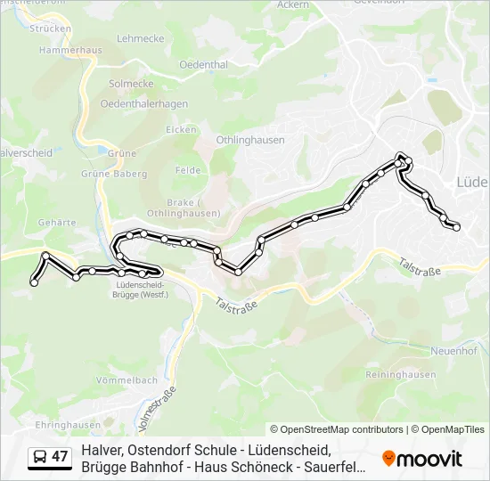 Автобус 47: карта маршрута