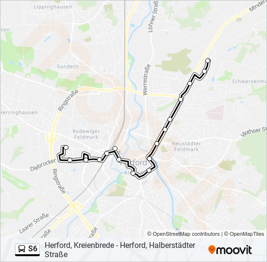 S6 bus Line Map