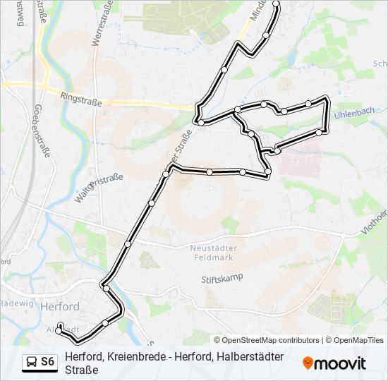 S6 bus Line Map