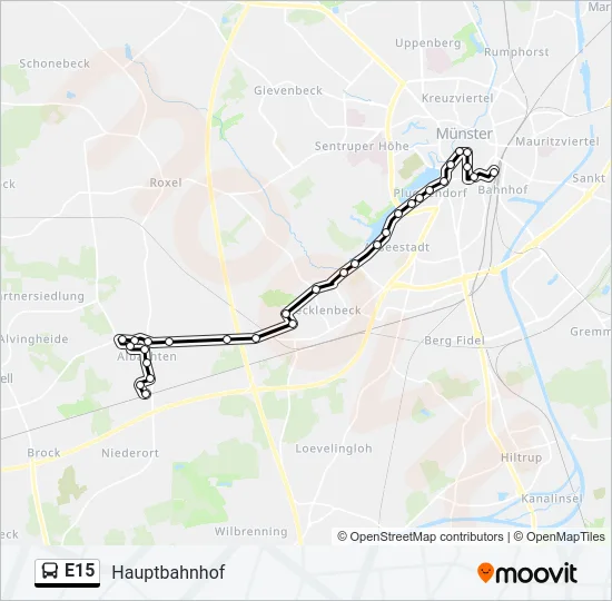 E15 Bus Line Map