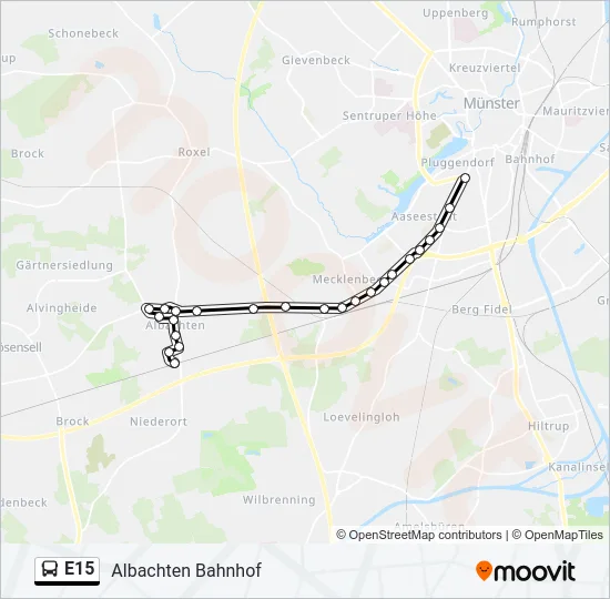 E15 Bus Line Map