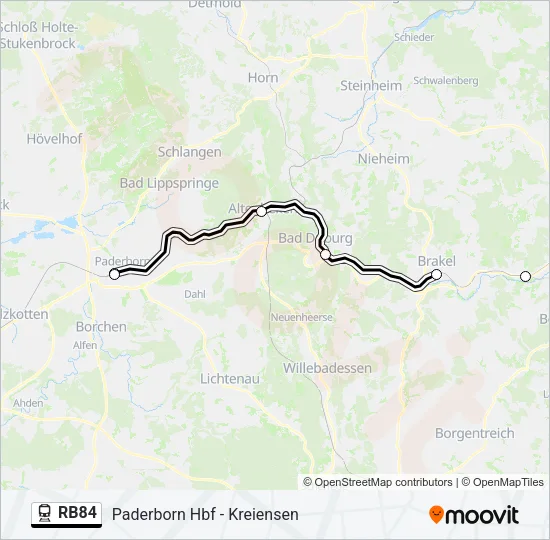 Bahnlinie RB84 Karte