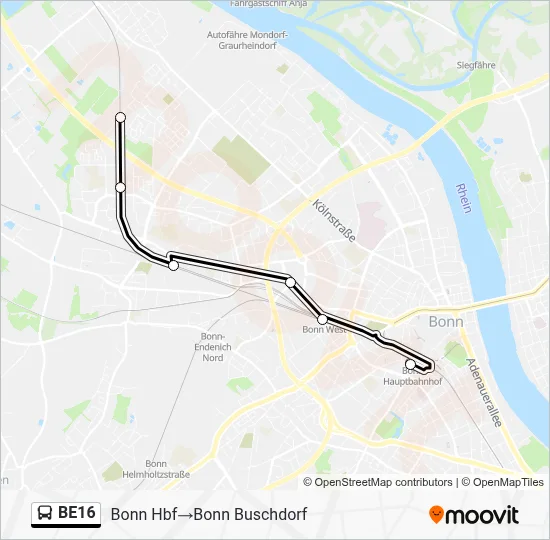 Buslinie BE16 Karte