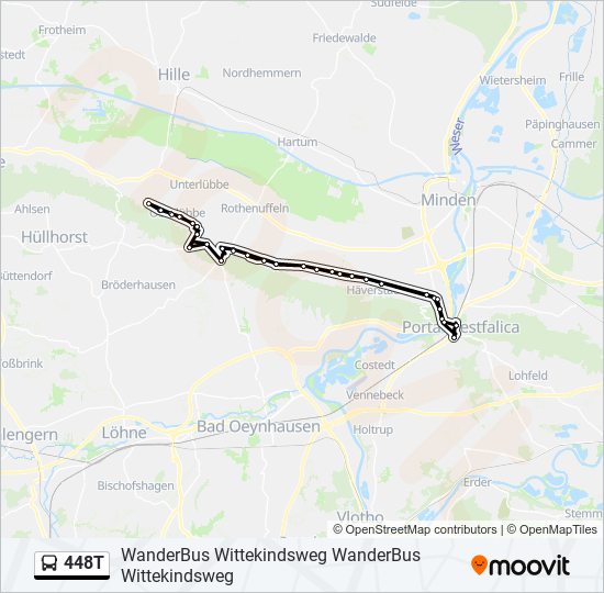 448T bus Line Map