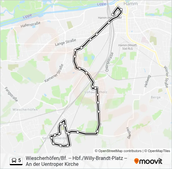 5 Bus Line Map