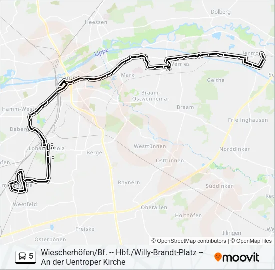 5 Bus Line Map