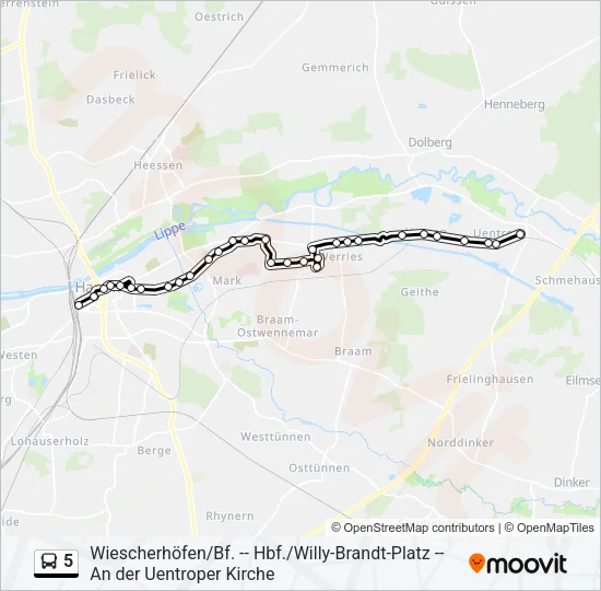5 Bus Line Map
