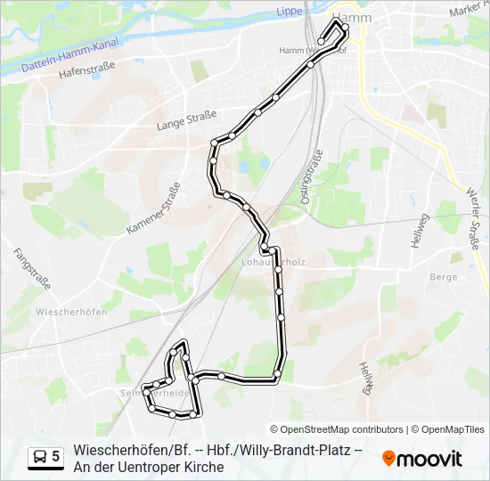 5 Bus Line Map