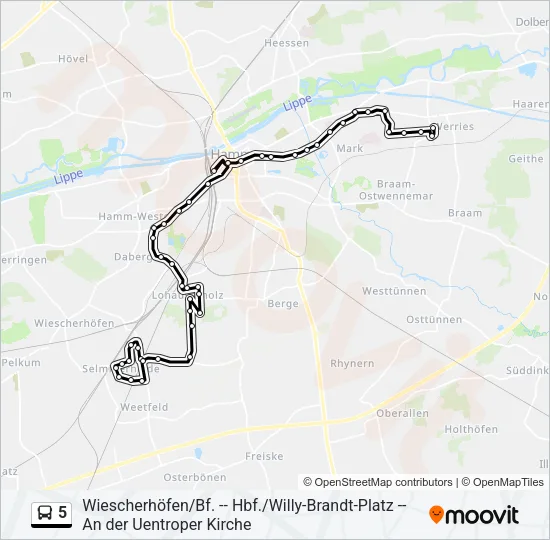 5 Bus Line Map