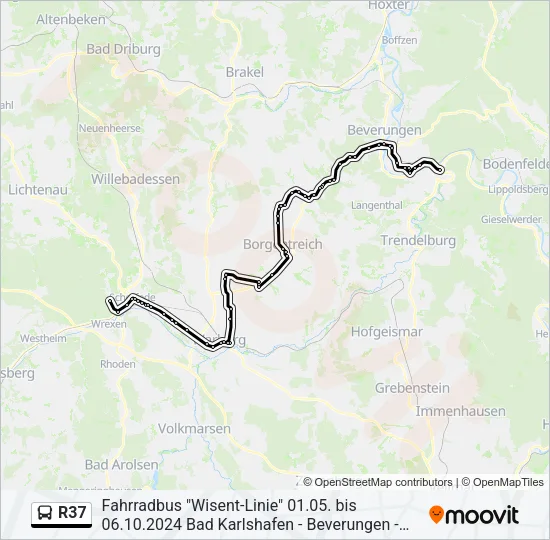 R37 Bus Line Map