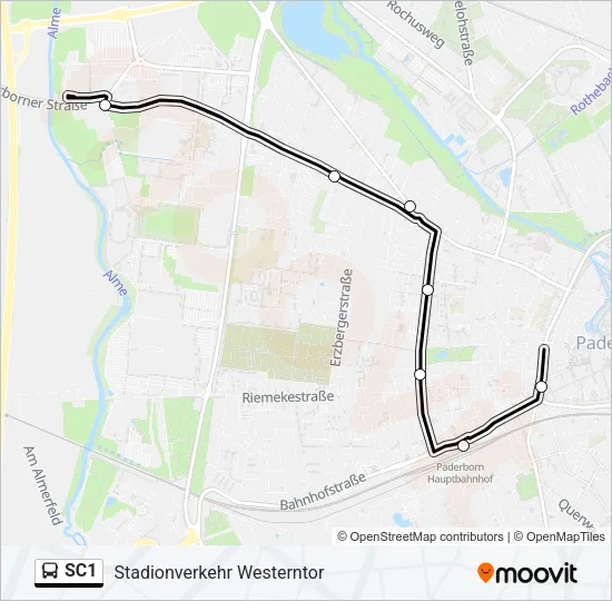 SC1 Bus Line Map