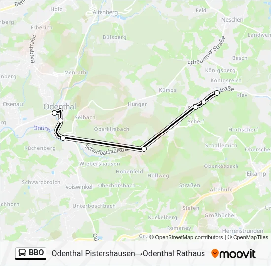 Автобус BBO: карта маршрута