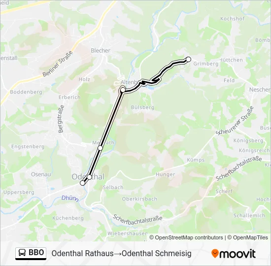 Автобус BBO: карта маршрута