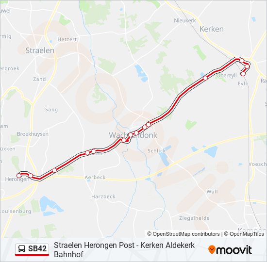 SB42 bus Line Map