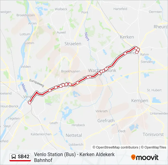 SB42 Bus Line Map