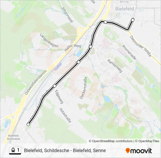 1 Light Rail Line Map