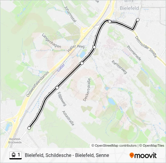 1 Light Rail Line Map