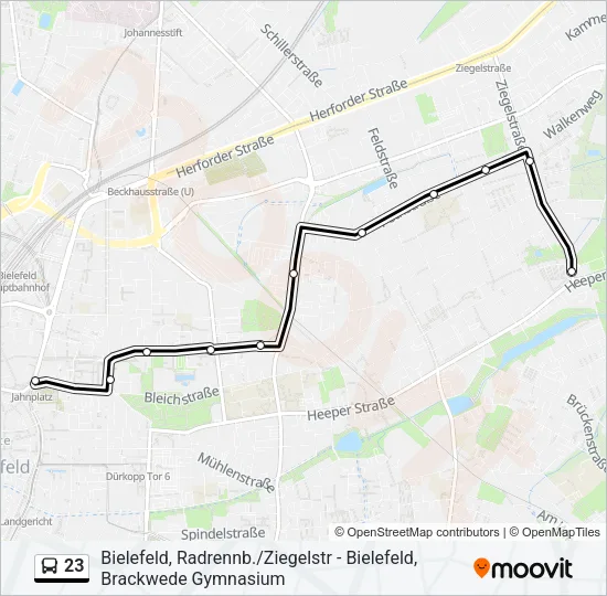 Автобус 23: карта маршрута
