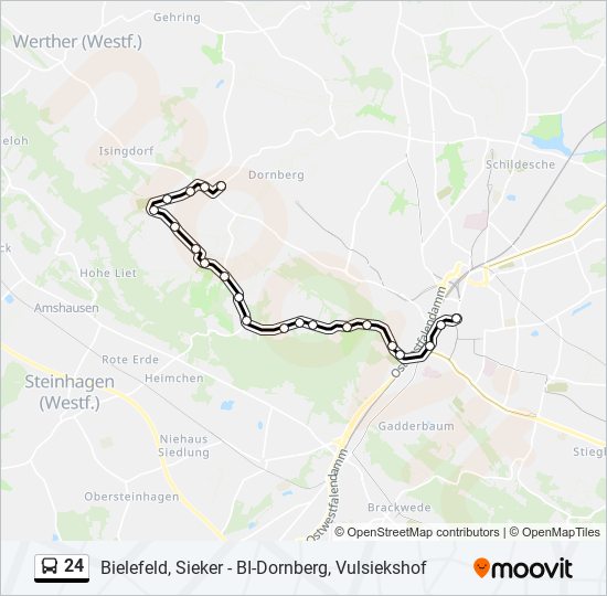 24 Route: Schedules, Stops & Maps - Bielefeld, Jahnplatz (Updated)