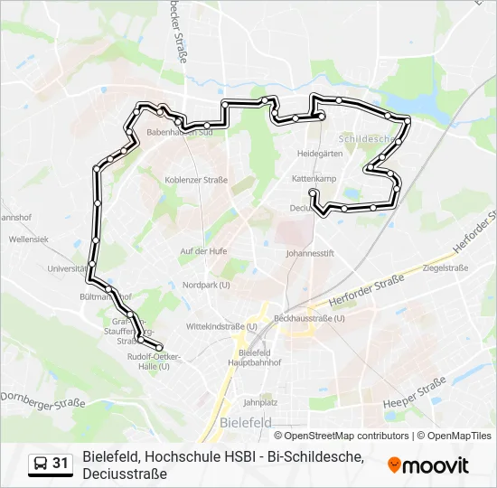 Автобус 31: карта маршрута