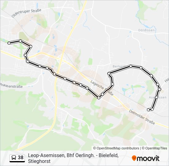 38 Route: Schedules, Stops & Maps - Bielefeld, Stieghorst (Updated)