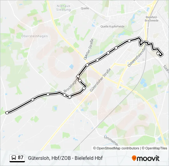 87 Bus Line Map