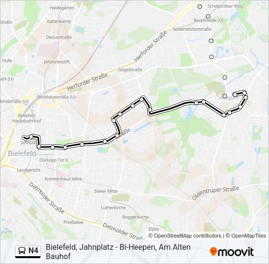 Автобус N4: карта маршрута