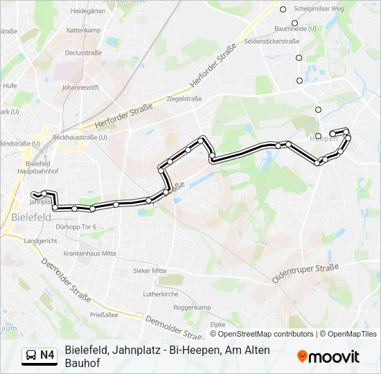 N4 Bus Line Map