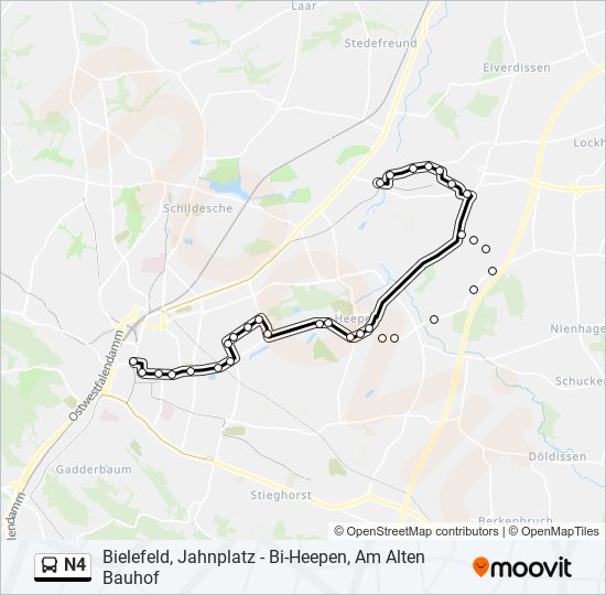 n4 Route: Schedules, Stops & Maps - Bielefeld, Milse (Updated)