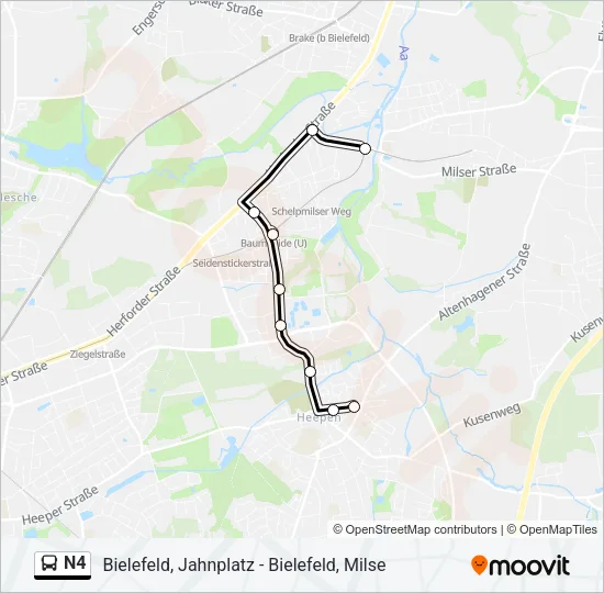 N4 Bus Line Map