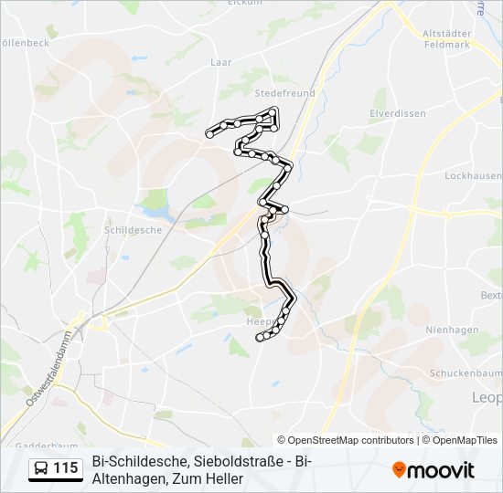 115 Route: Schedules, Stops & Maps - Bi-Heepen, am Büscherhof (Updated)