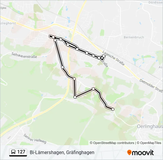 127 Bus Line Map
